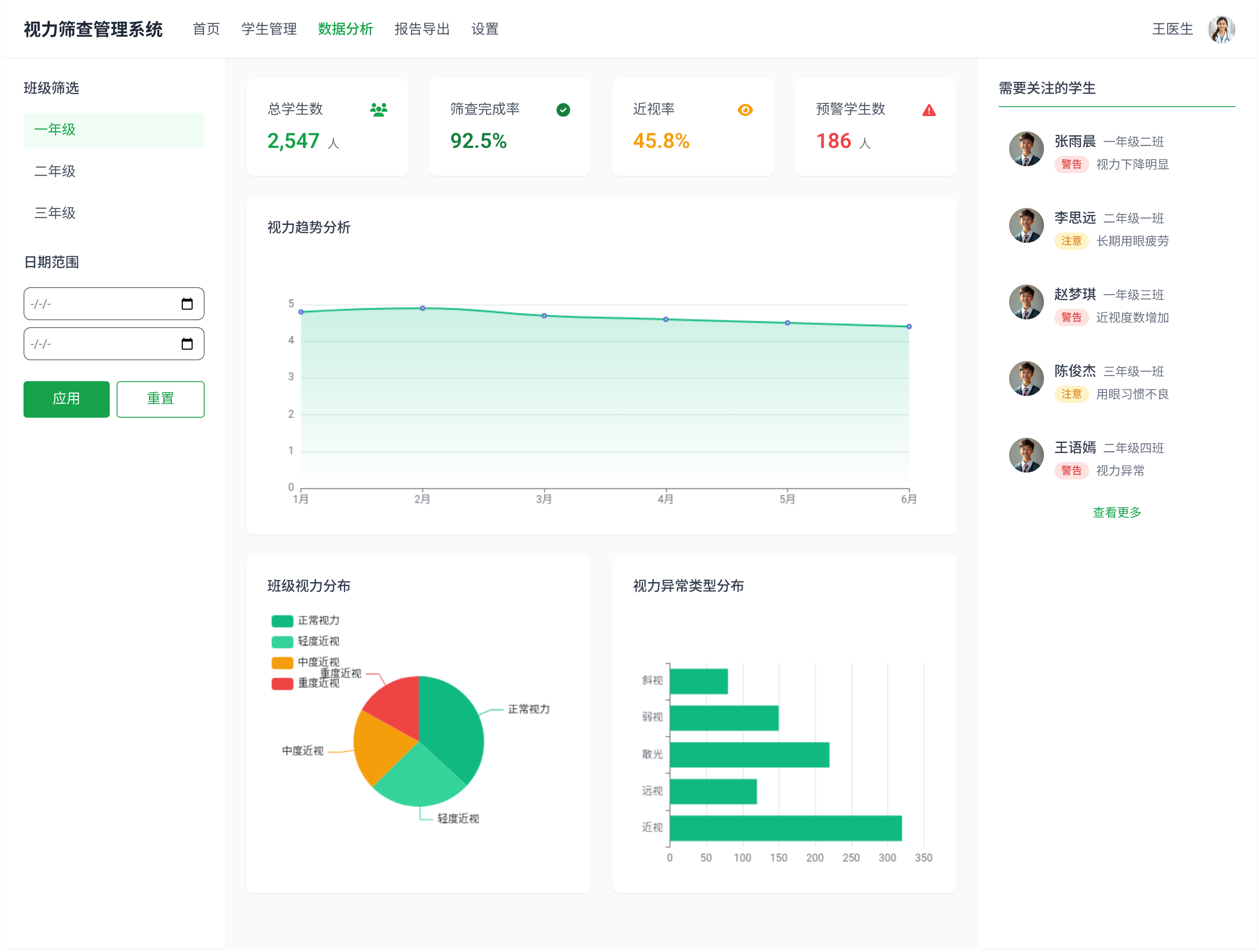 学校管理后台界面